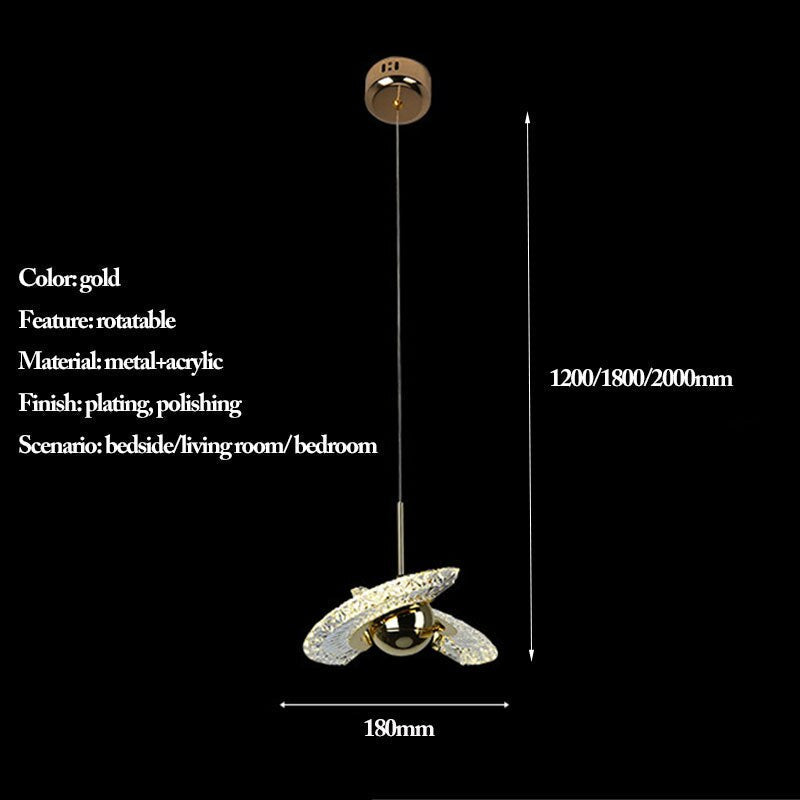 Kristy Modern LED Pendelleuchte Drehbare Gold Esstisch/Schlaf/WohnzimmerMetall Acryl