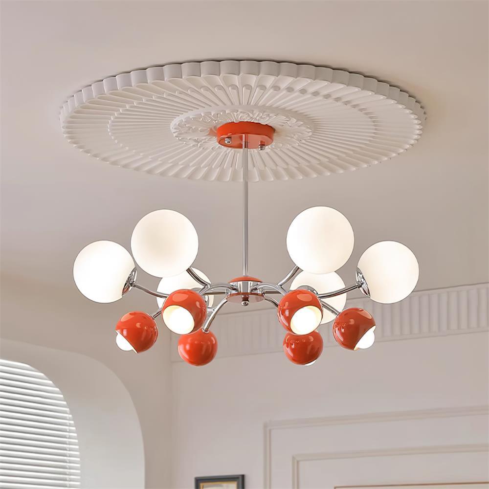 Eloria Kronleuchter Glas Kuppel Petal Minimalistisch Ambiente