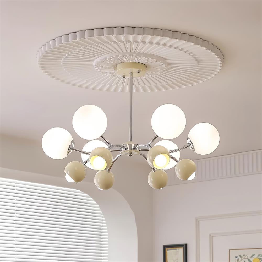 Eloria Kronleuchter Glas Kuppel Petal Minimalistisch Ambiente
