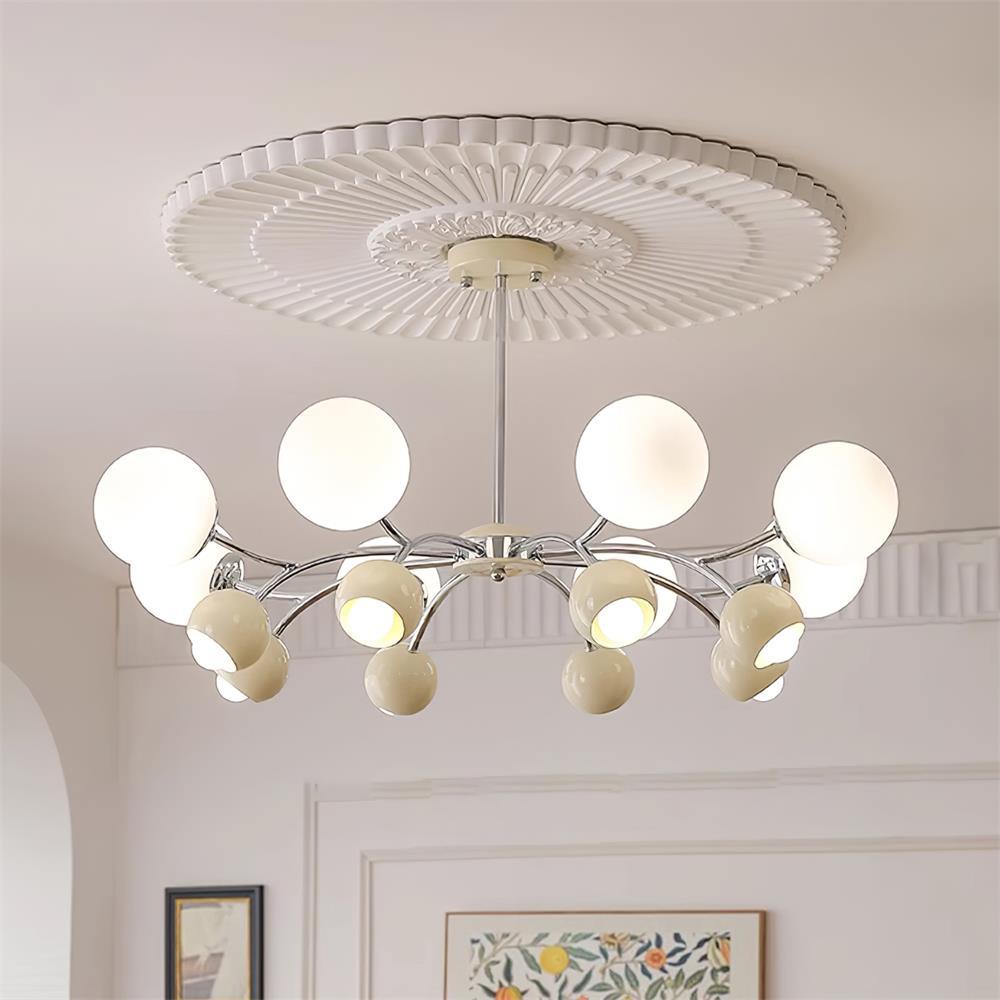 Eloria Kronleuchter Glas Kuppel Petal Minimalistisch Ambiente