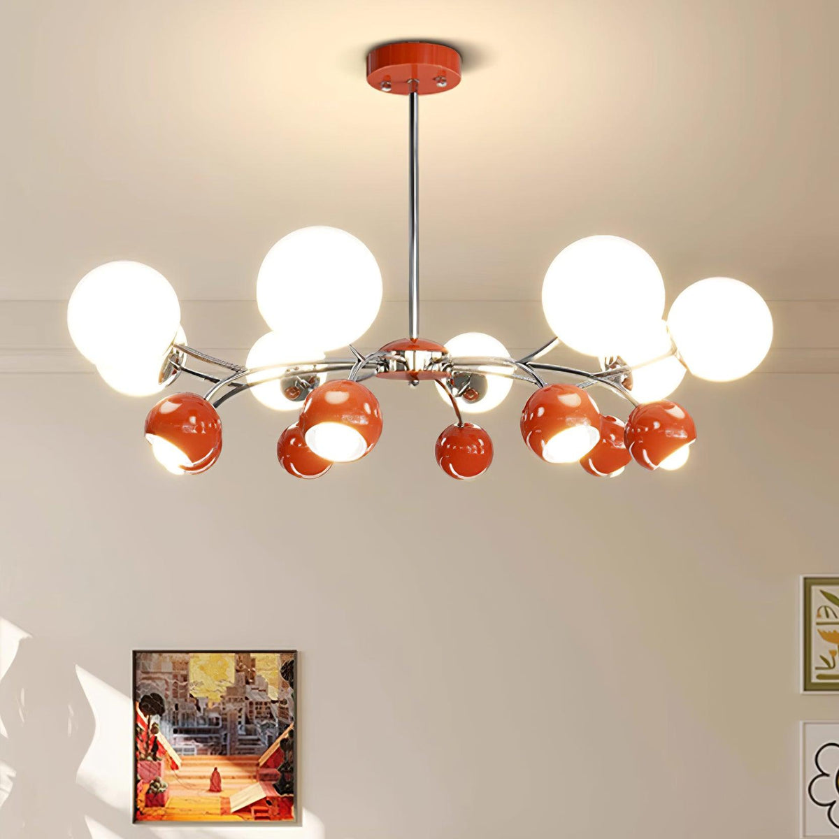 Eloria Kronleuchter Glas Kuppel Petal Minimalistisch Ambiente