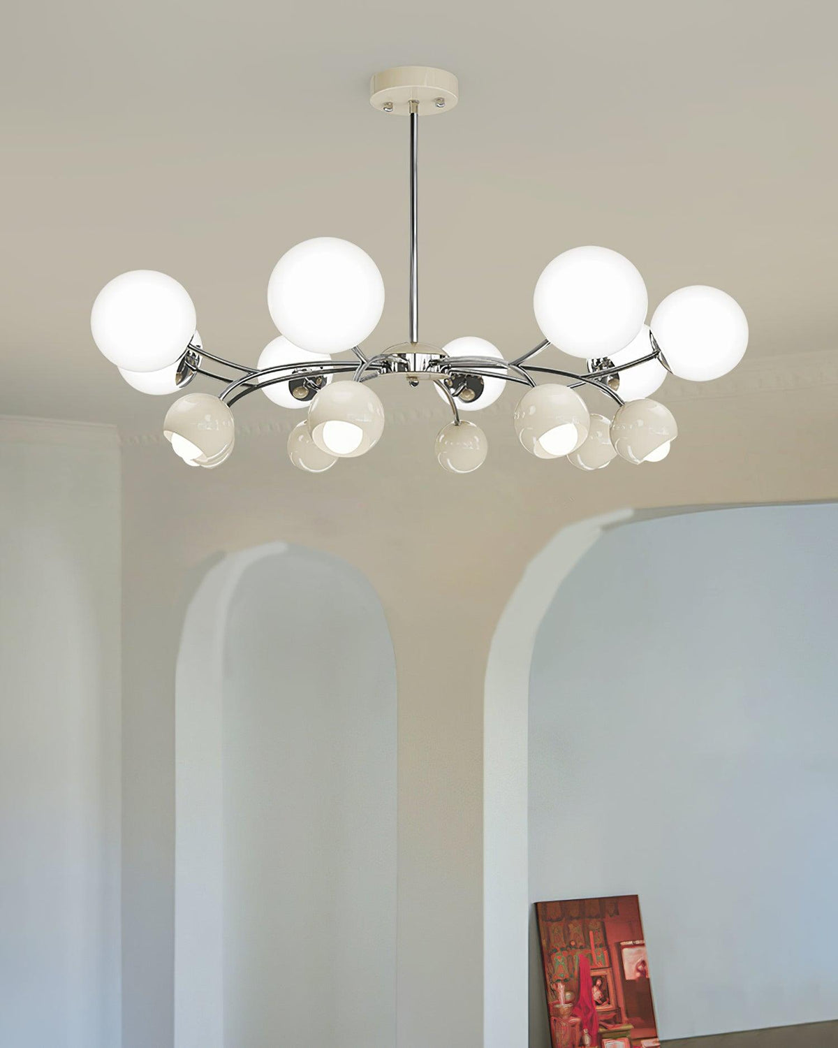 Eloria Kronleuchter Glas Kuppel Petal Minimalistisch Ambiente