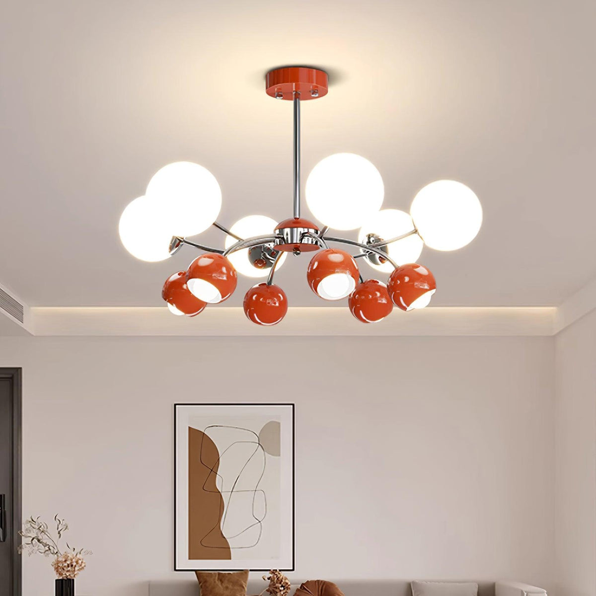 Eloria Kronleuchter Glas Kuppel Petal Minimalistisch Ambiente