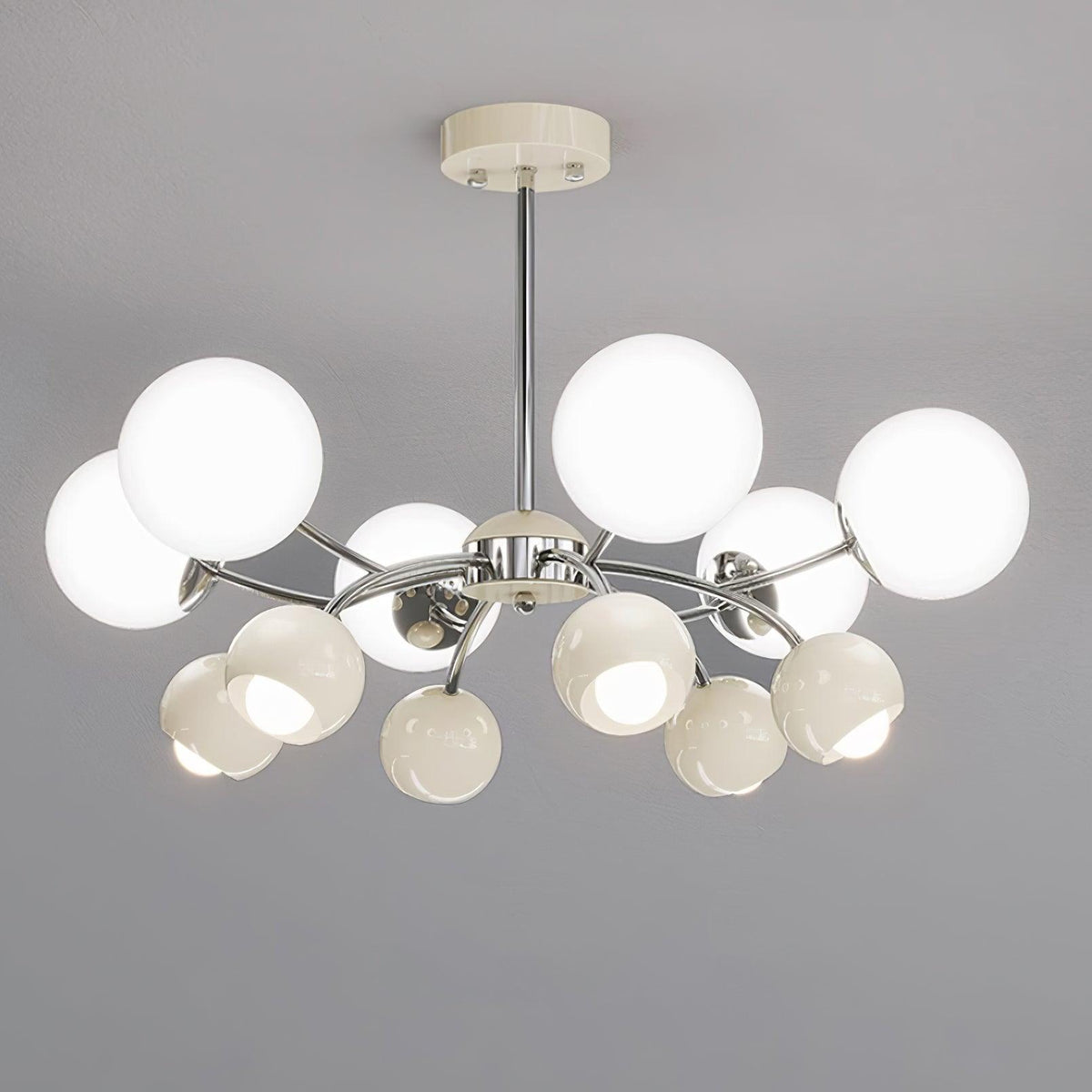 Eloria Kronleuchter Glas Kuppel Petal Minimalistisch Ambiente