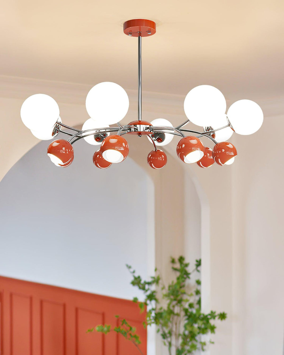 Eloria Kronleuchter Glas Kuppel Petal Minimalistisch Ambiente