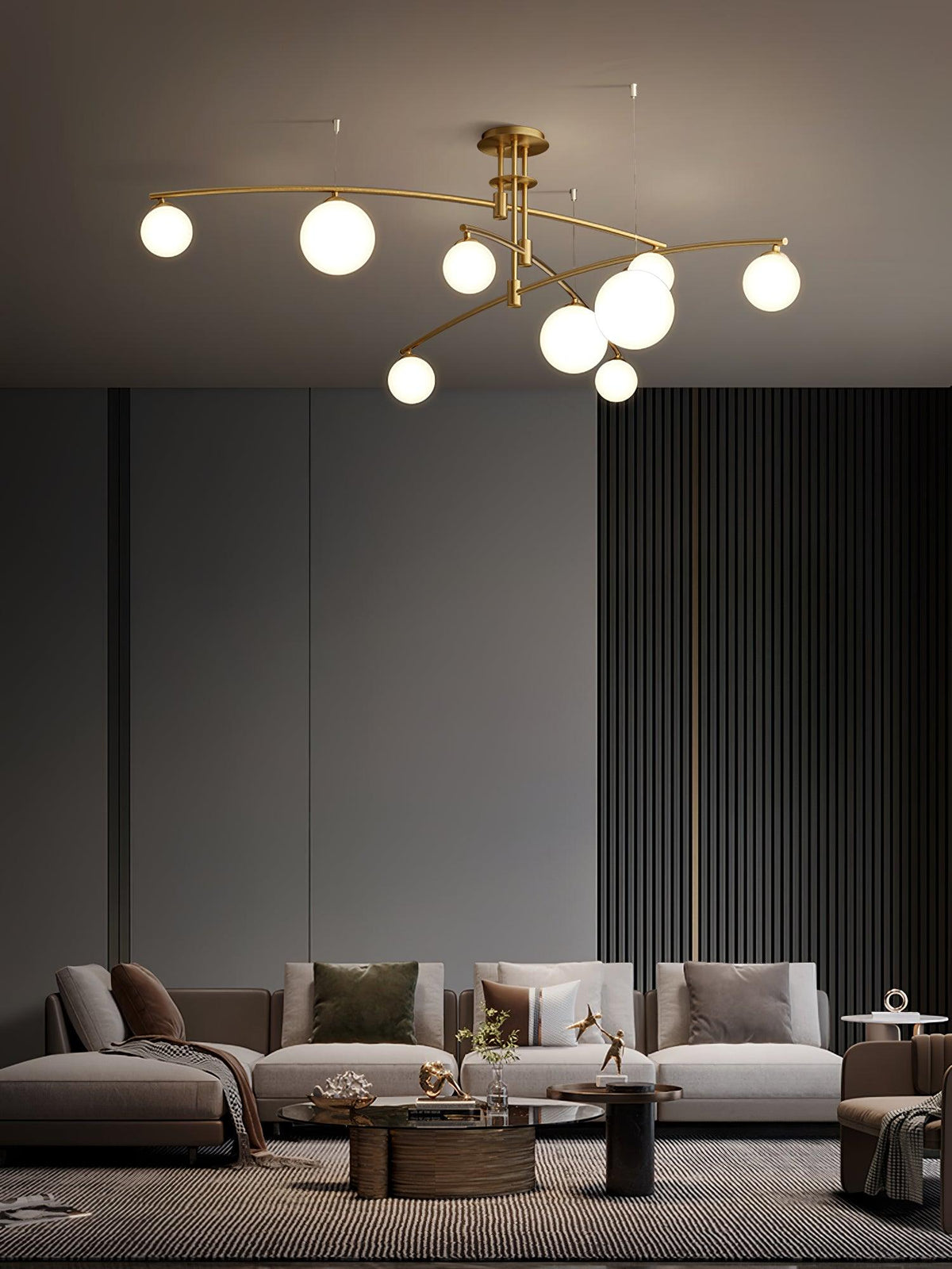 Dluxen Kronleuchter Long Arm moderne 6-Light