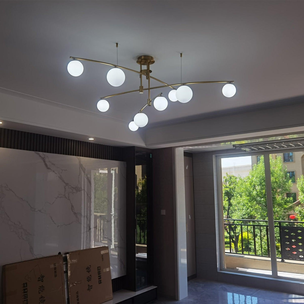 Dluxen Kronleuchter Long Arm moderne 6-Light