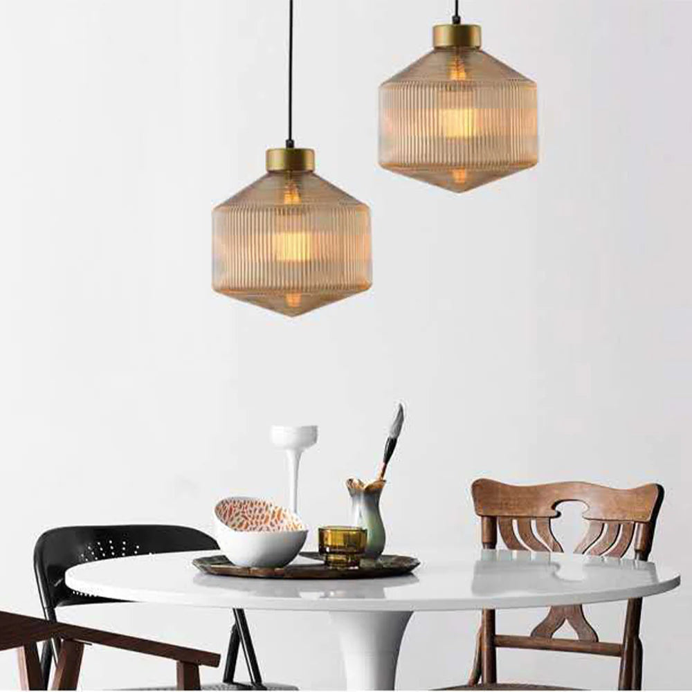Valentina Modern LED Pendelleuchte Rauch Grau Glas Schlafzimmer