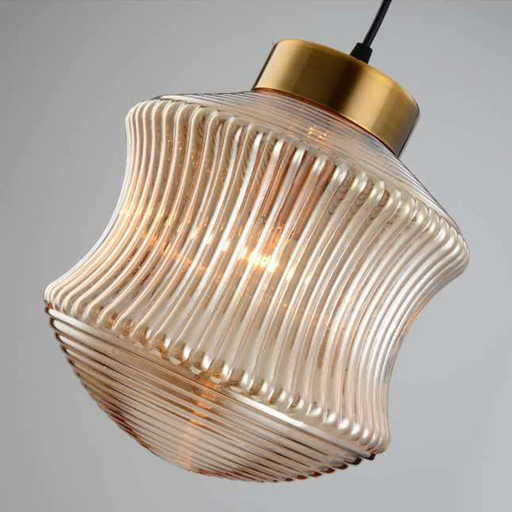 Valentina Modern LED Pendelleuchte Rauch Grau Glas Schlafzimmer