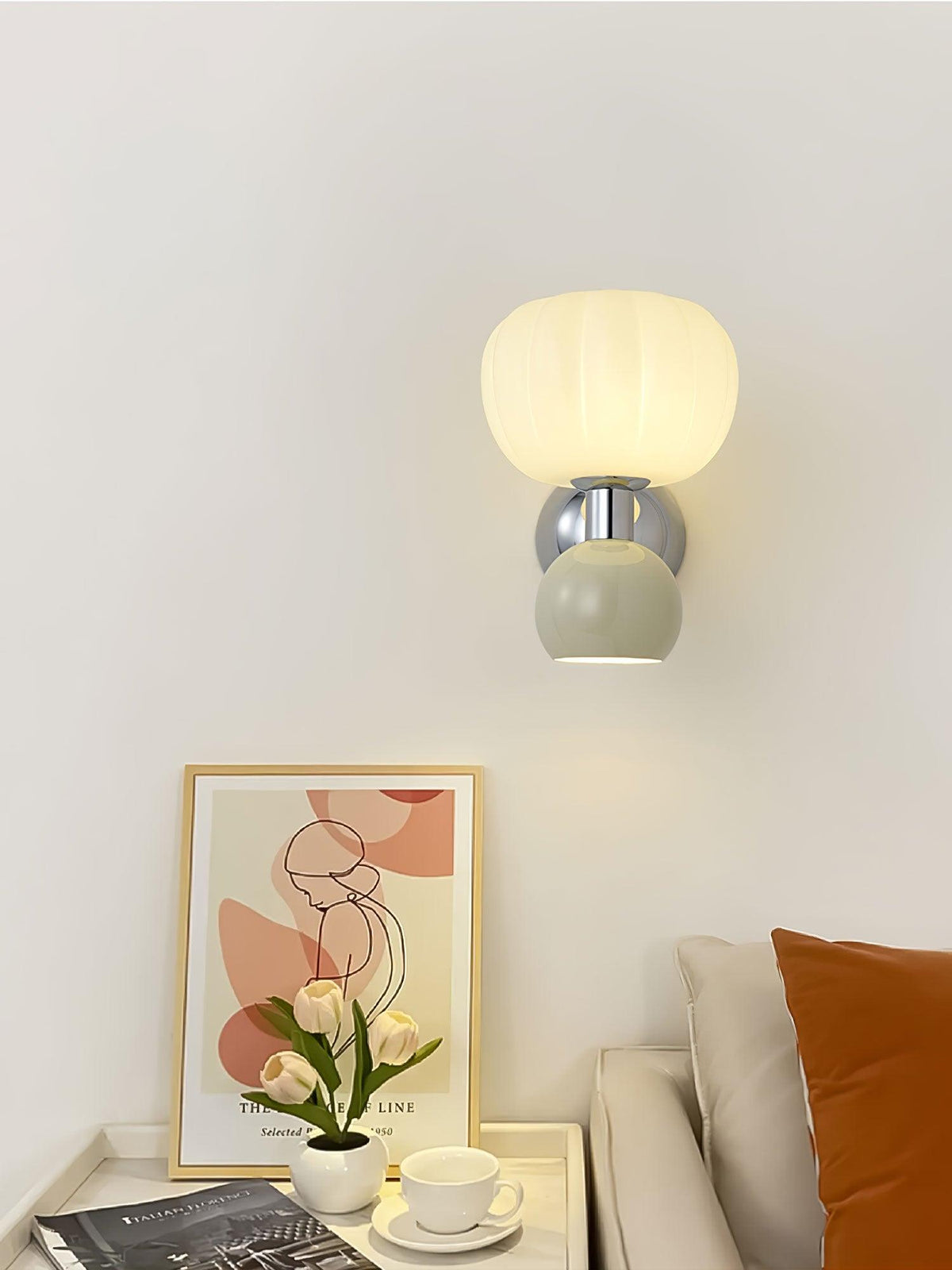 Jorvin skandinavisch Art Cream Kunststoff Wandleuchte