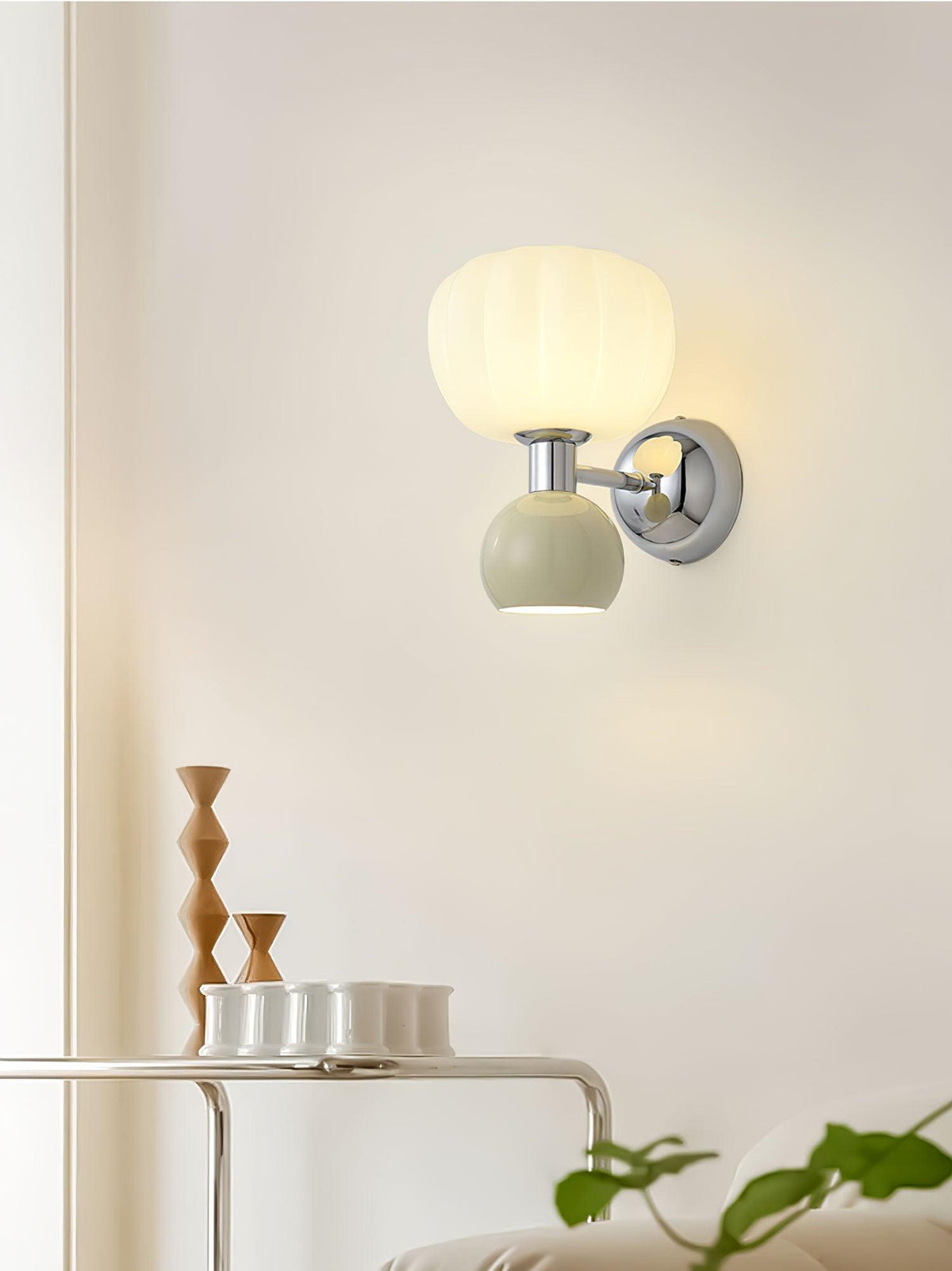 Jorvin skandinavisch Art Cream Kunststoff Wandleuchte