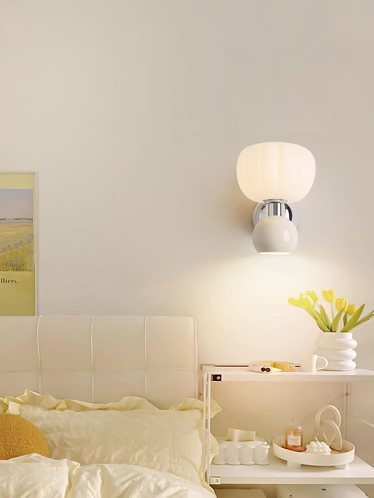 Jorvin skandinavisch Art Cream Kunststoff Wandleuchte