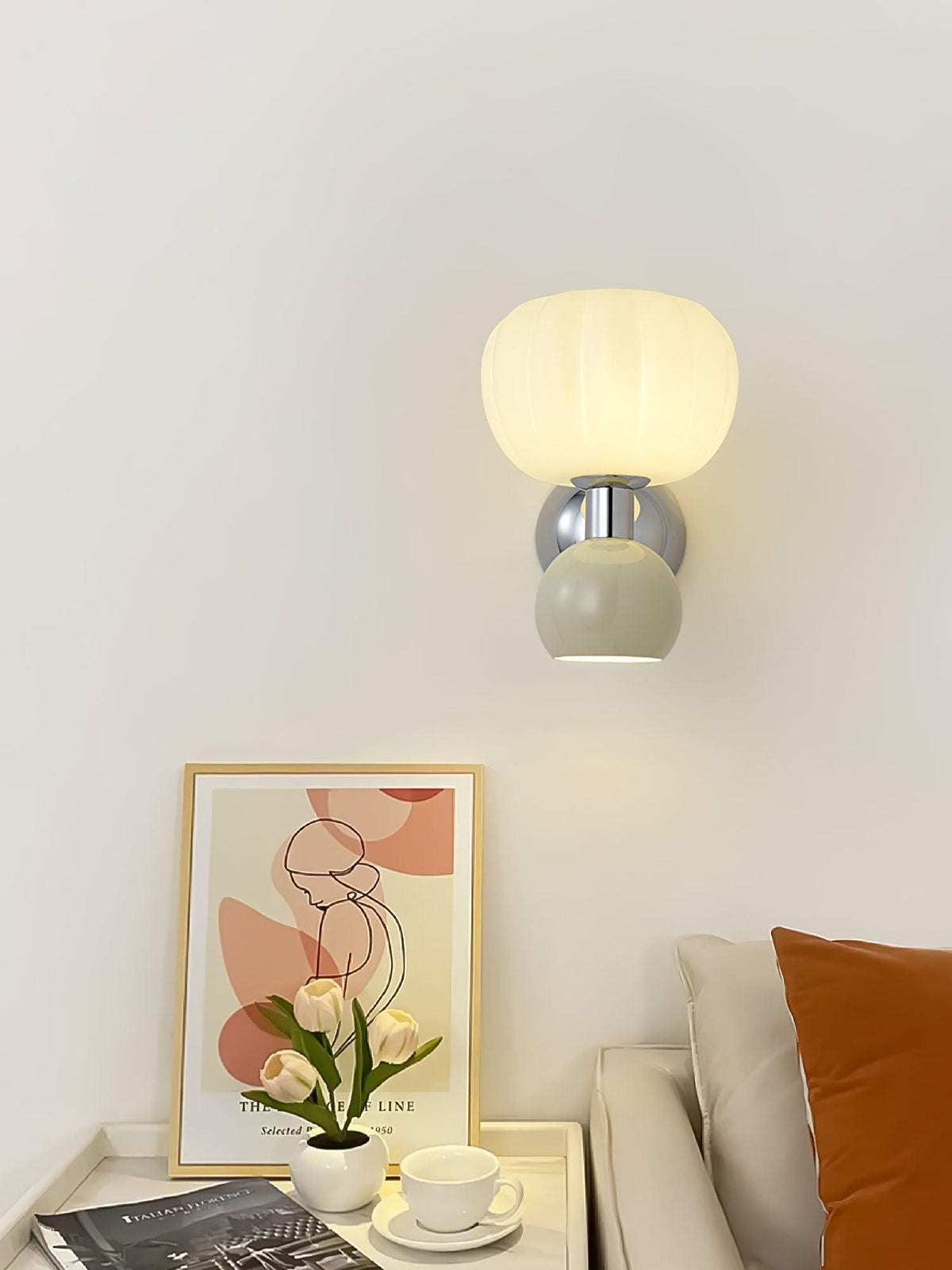 Jorvin skandinavisch Art Cream Kunststoff Wandleuchte