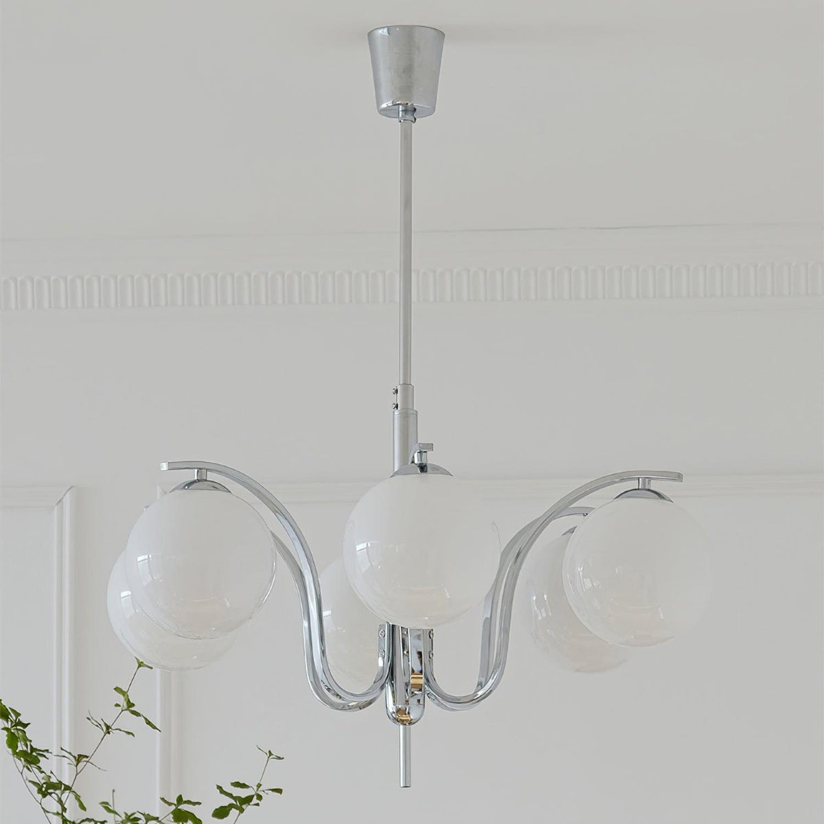 Eiroaria Kronleuchter Chrom Glas Modo Deco Elegant