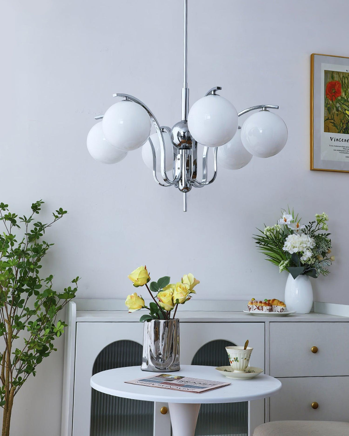 Eiroaria Kronleuchter Chrom Glas Modo Deco Elegant