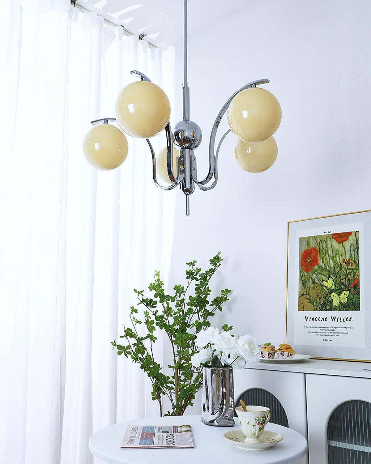 Eiroaria Kronleuchter Chrom Glas Modo Deco Elegant