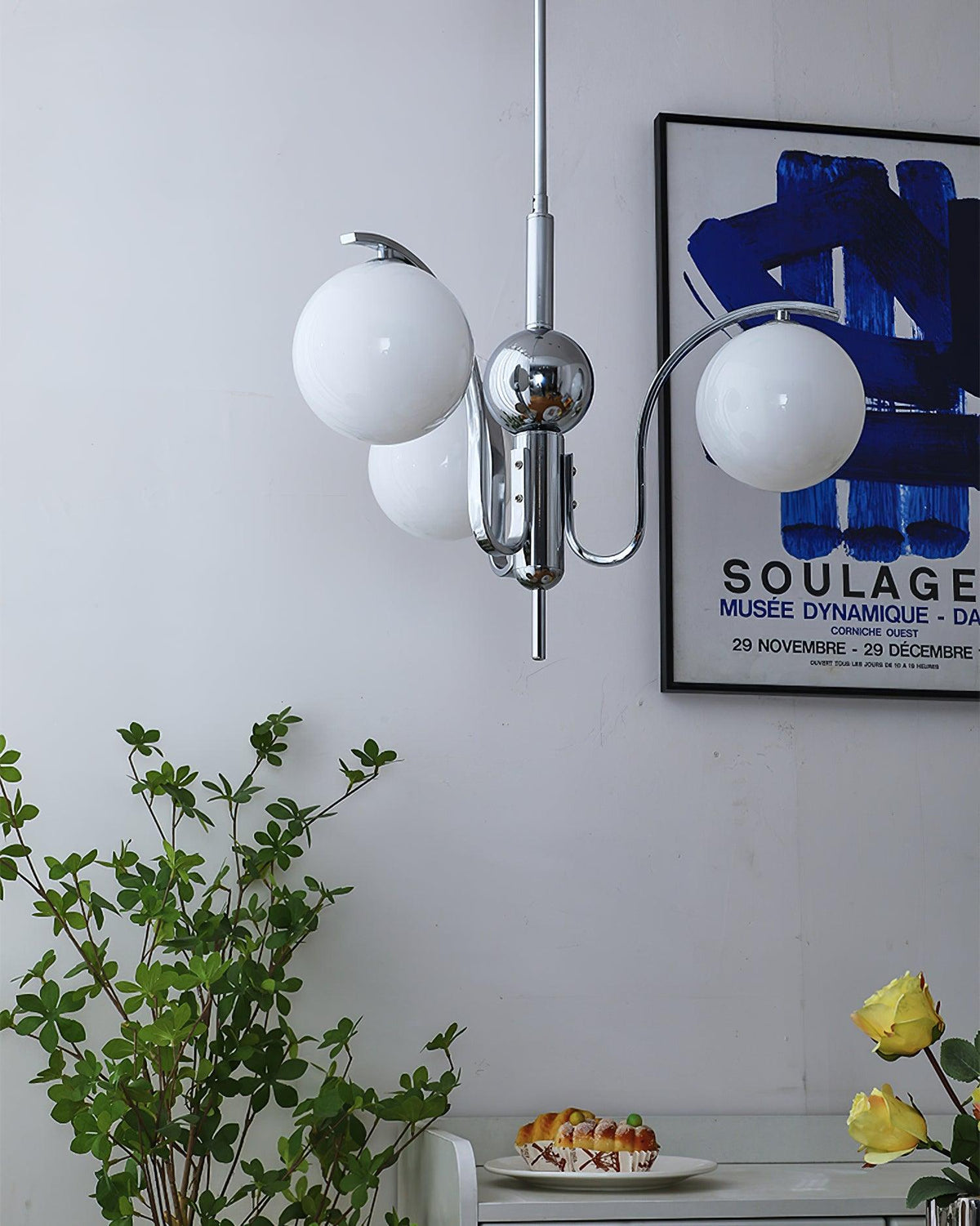 Eiroaria Kronleuchter Chrom Glas Modo Deco Elegant