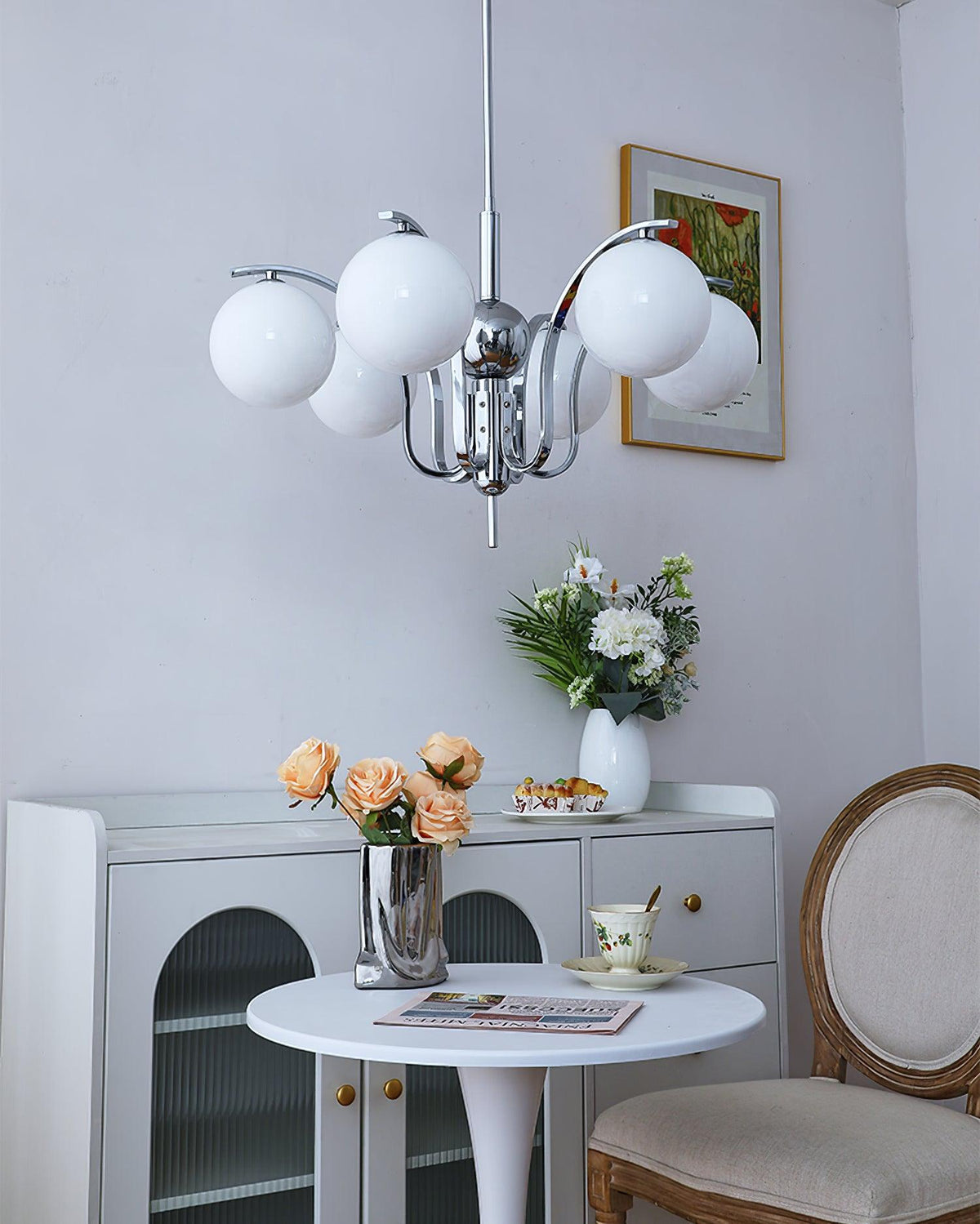 Eiroaria Kronleuchter Chrom Glas Modo Deco Elegant