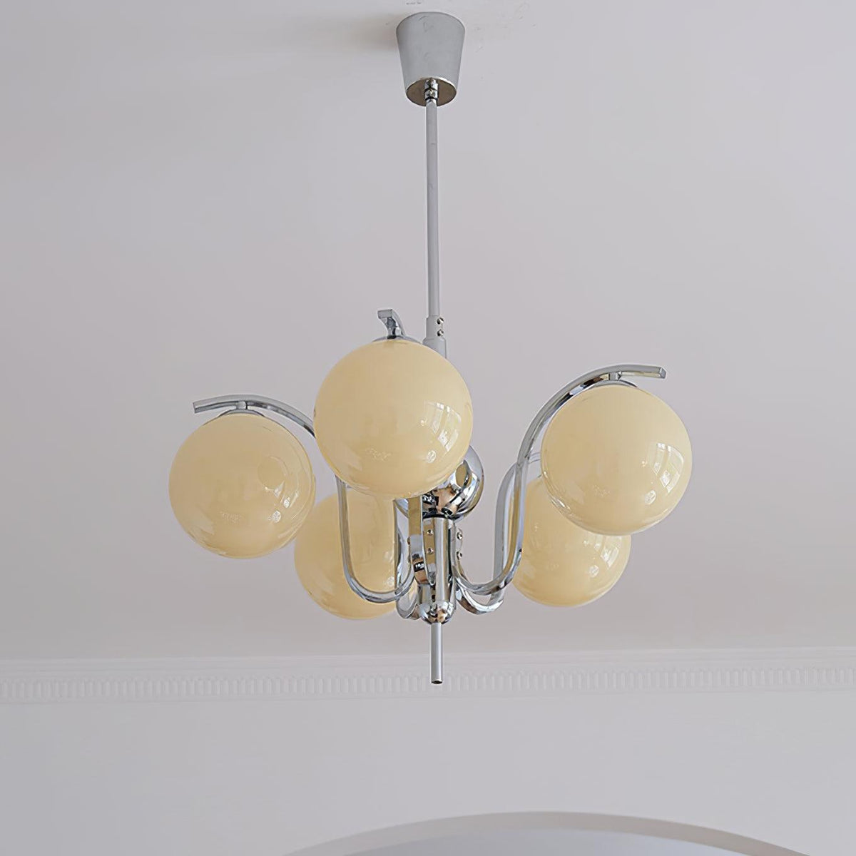 Eiroaria Kronleuchter Chrom Glas Modo Deco Elegant