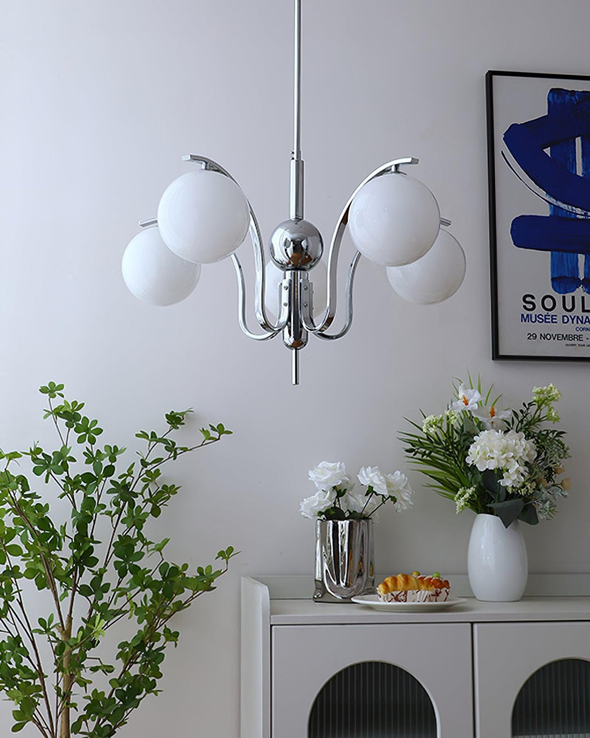 Eiroaria Kronleuchter Chrom Glas Modo Deco Elegant