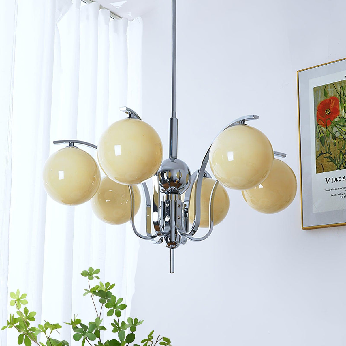 Eiroaria Kronleuchter Chrom Glas Modo Deco Elegant