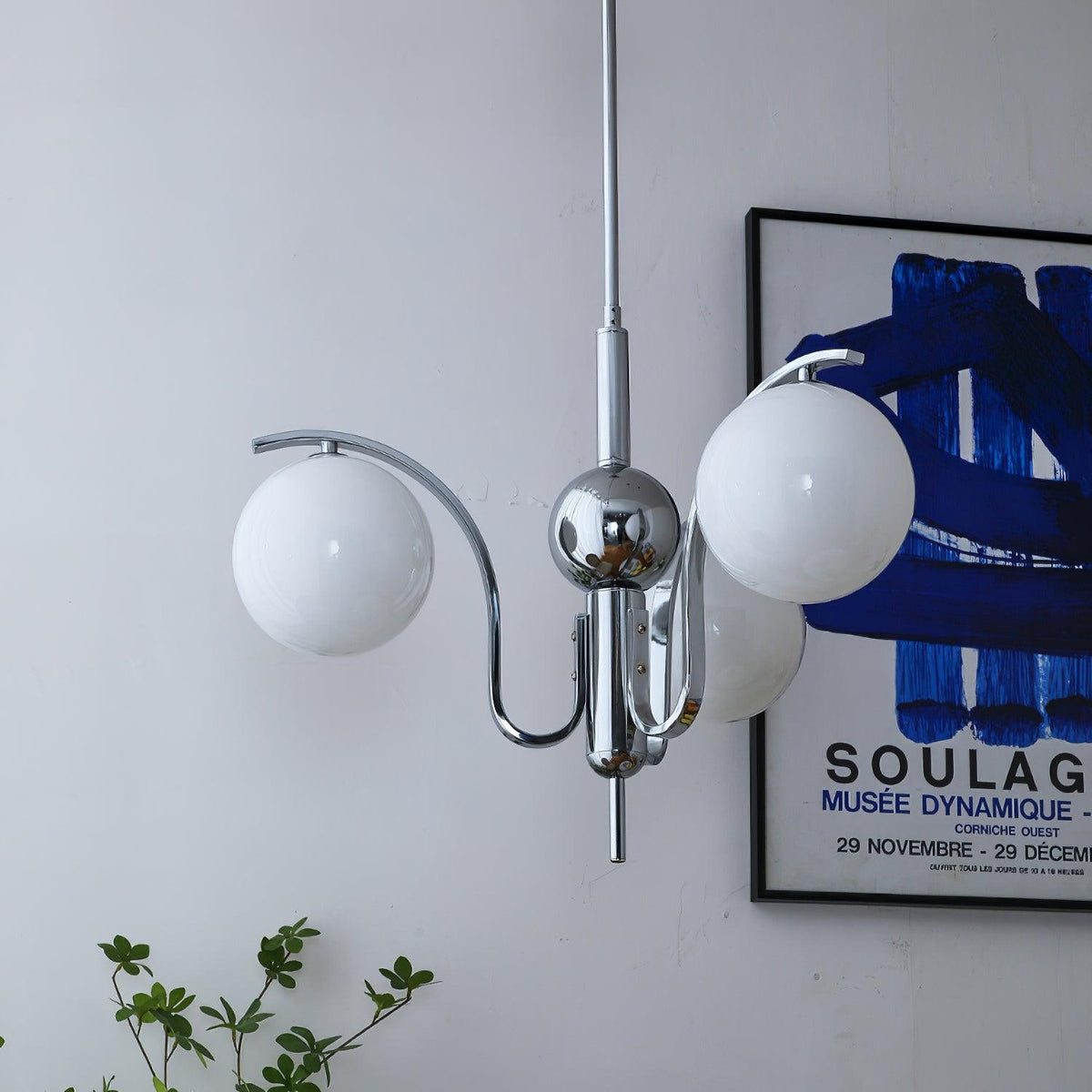 Eiroaria Kronleuchter Chrom Glas Modo Deco Elegant