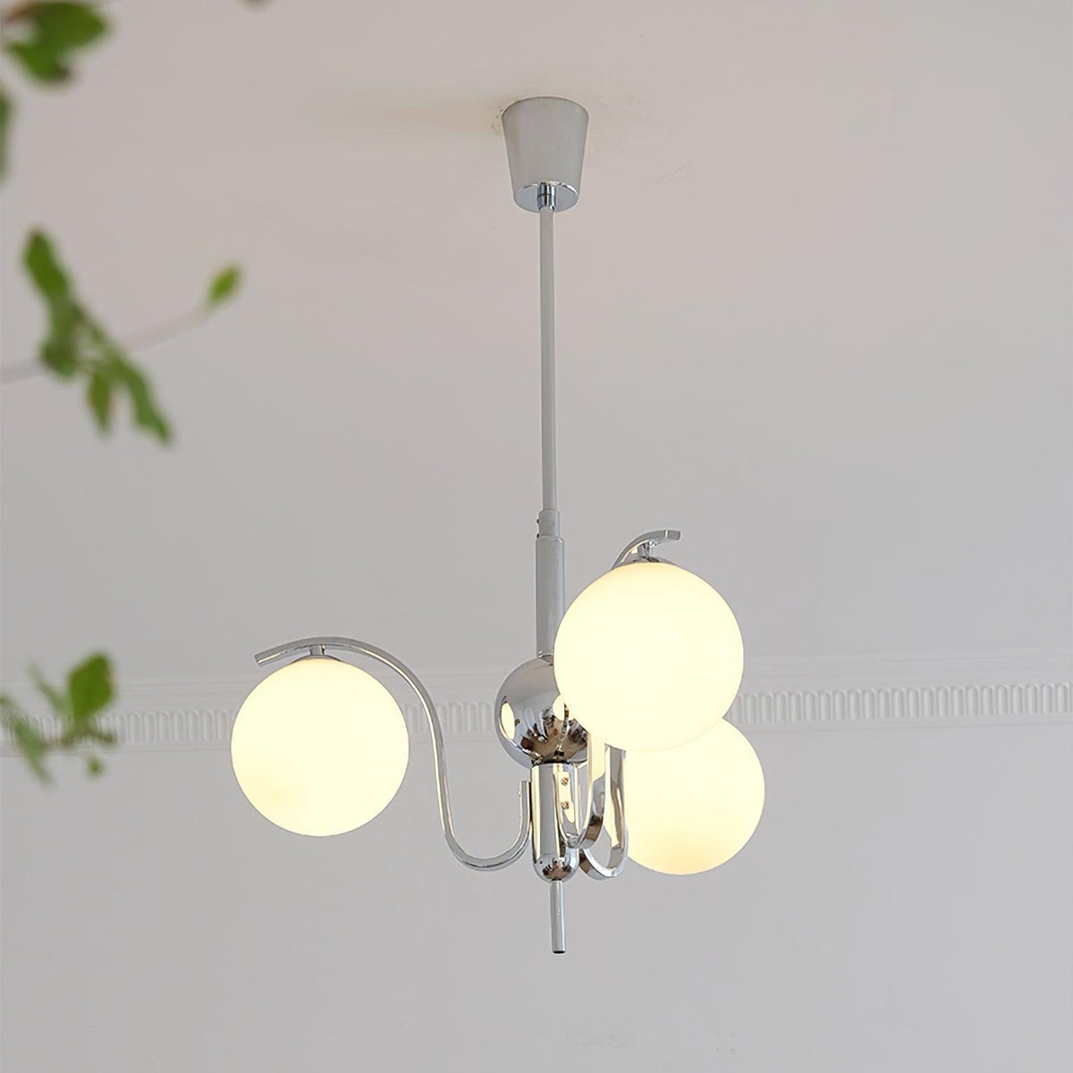 Eiroaria Kronleuchter Chrom Glas Modo Deco Elegant