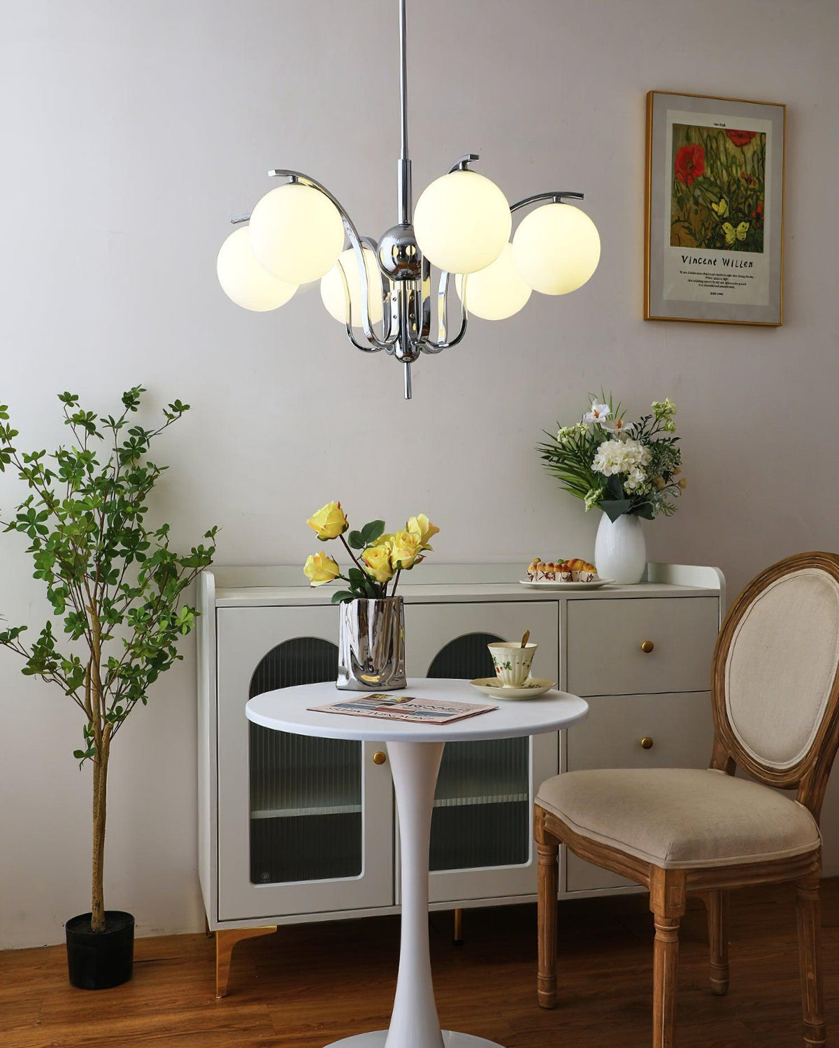 Eiroaria Kronleuchter Chrom Glas Modo Deco Elegant