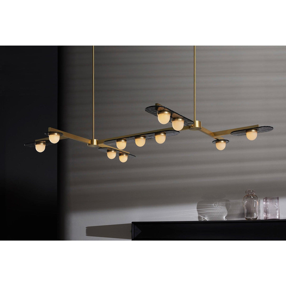 Solerelle Kronleuchter LED Linear Goldrahmen