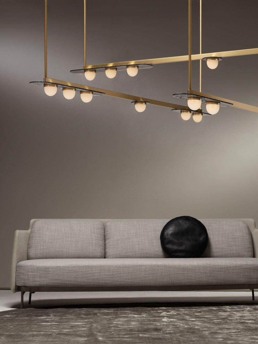 Solerelle Kronleuchter LED Linear Goldrahmen