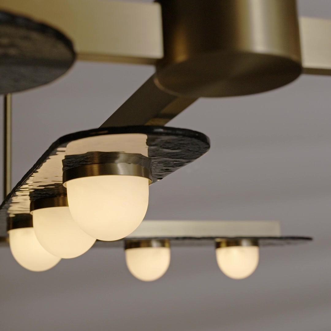 Solerelle Kronleuchter LED Linear Goldrahmen