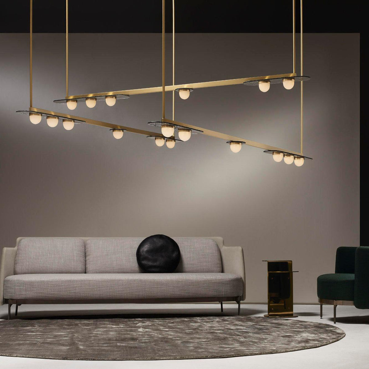 Solerelle Kronleuchter LED Linear Goldrahmen