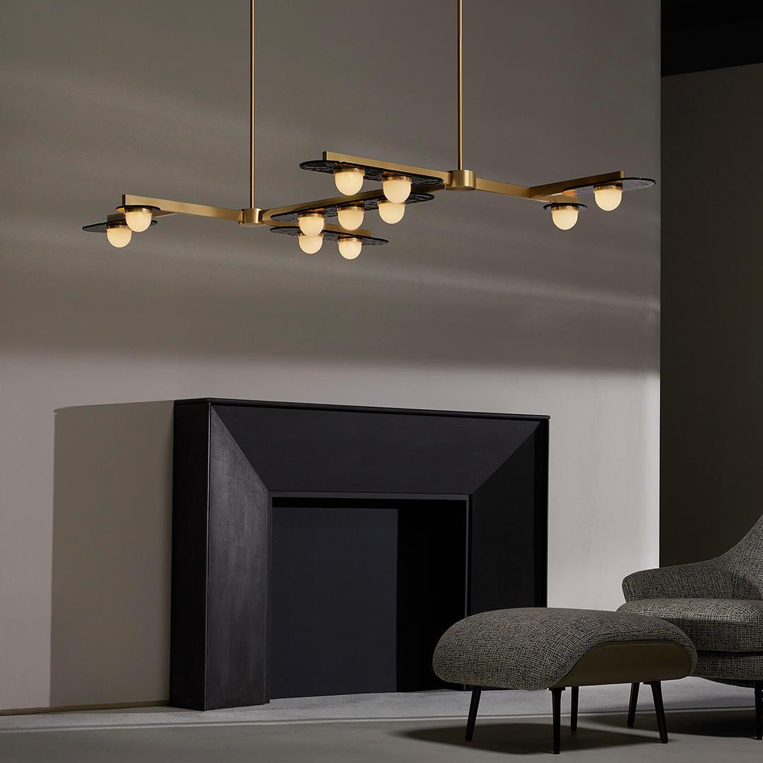 Solerelle Kronleuchter LED Linear Goldrahmen