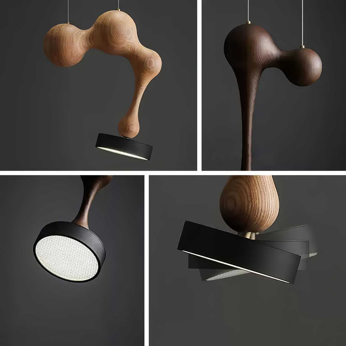 Drovia rustike Pendelleuchte aus Holz