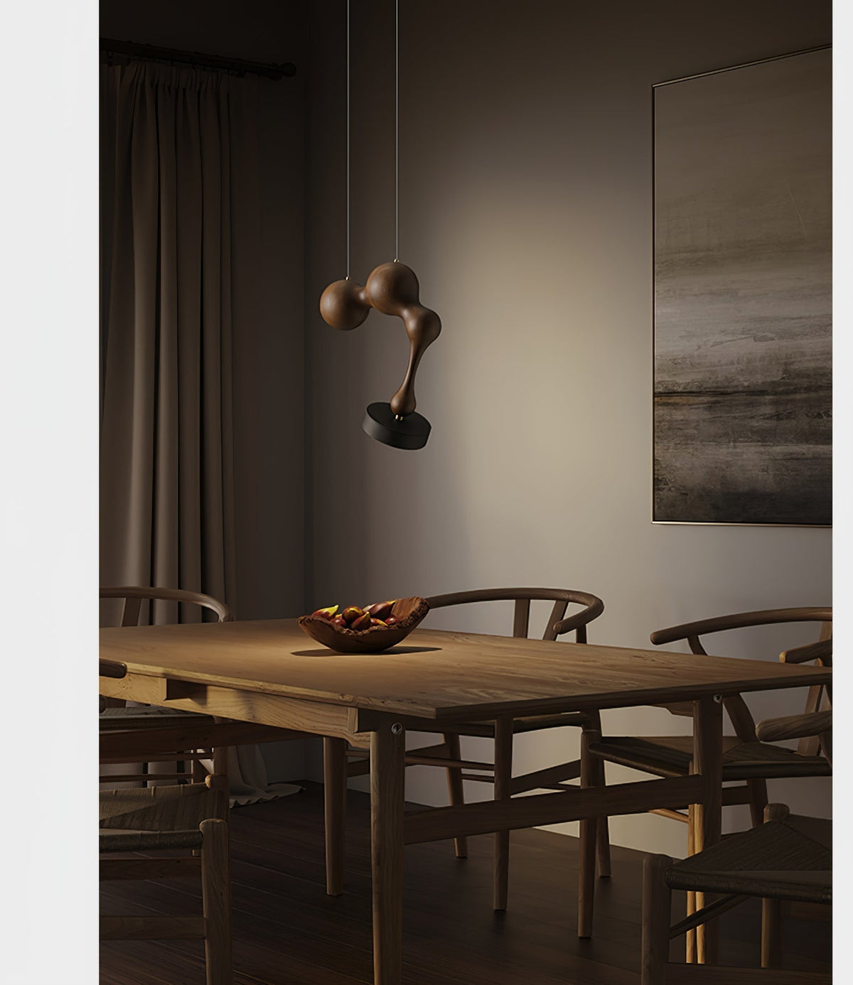 Drovia rustike Pendelleuchte aus Holz