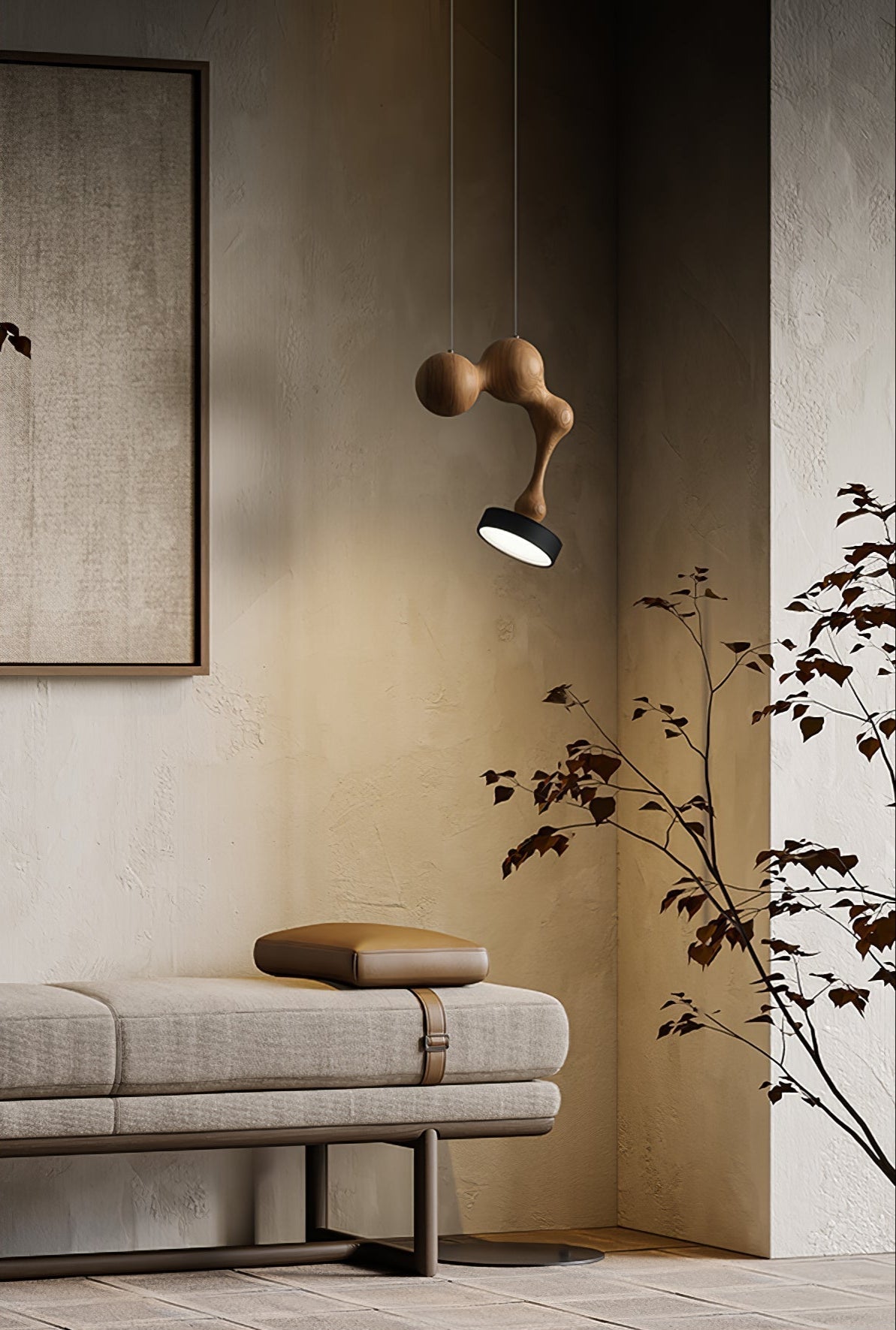 Drovia rustike Pendelleuchte aus Holz