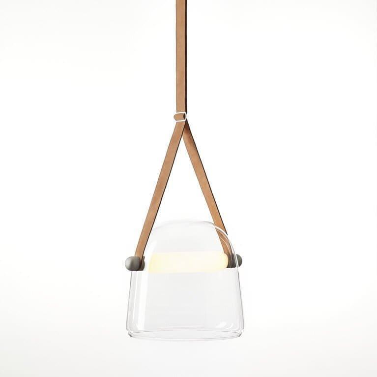 Averisce Pendelleuchte aus Leder im Industrie-Stil