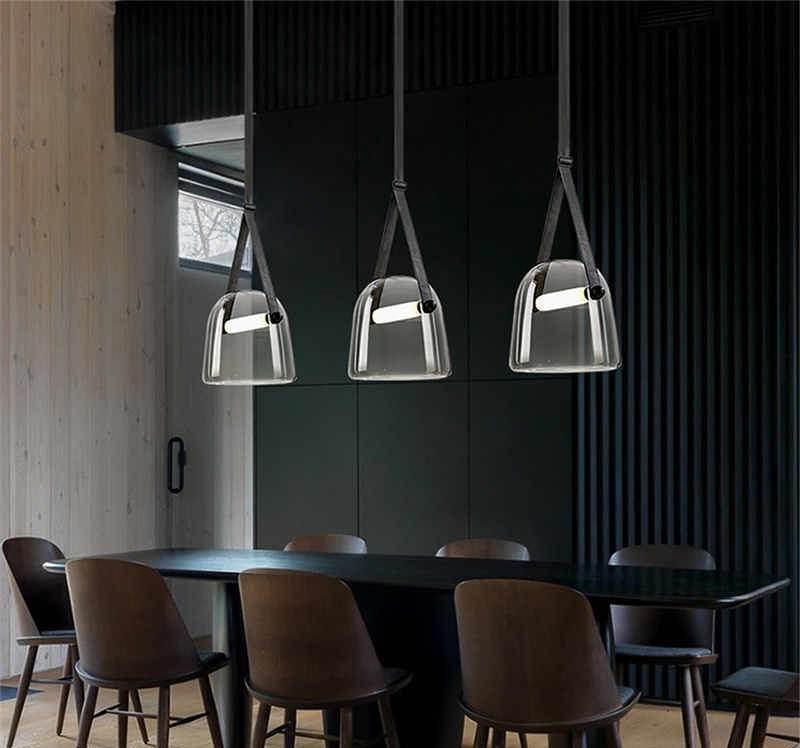 Averisce Pendelleuchte aus Leder im Industrie-Stil