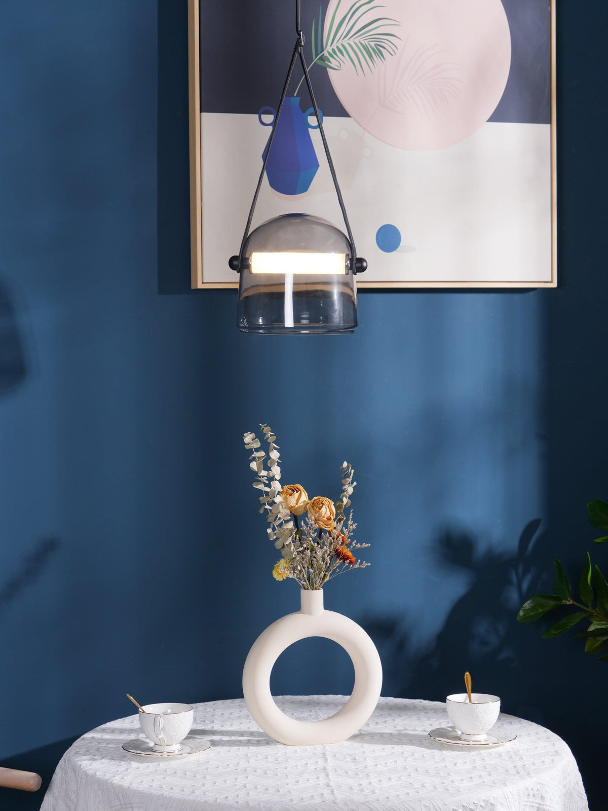 Averisce Pendelleuchte aus Leder im Industrie-Stil