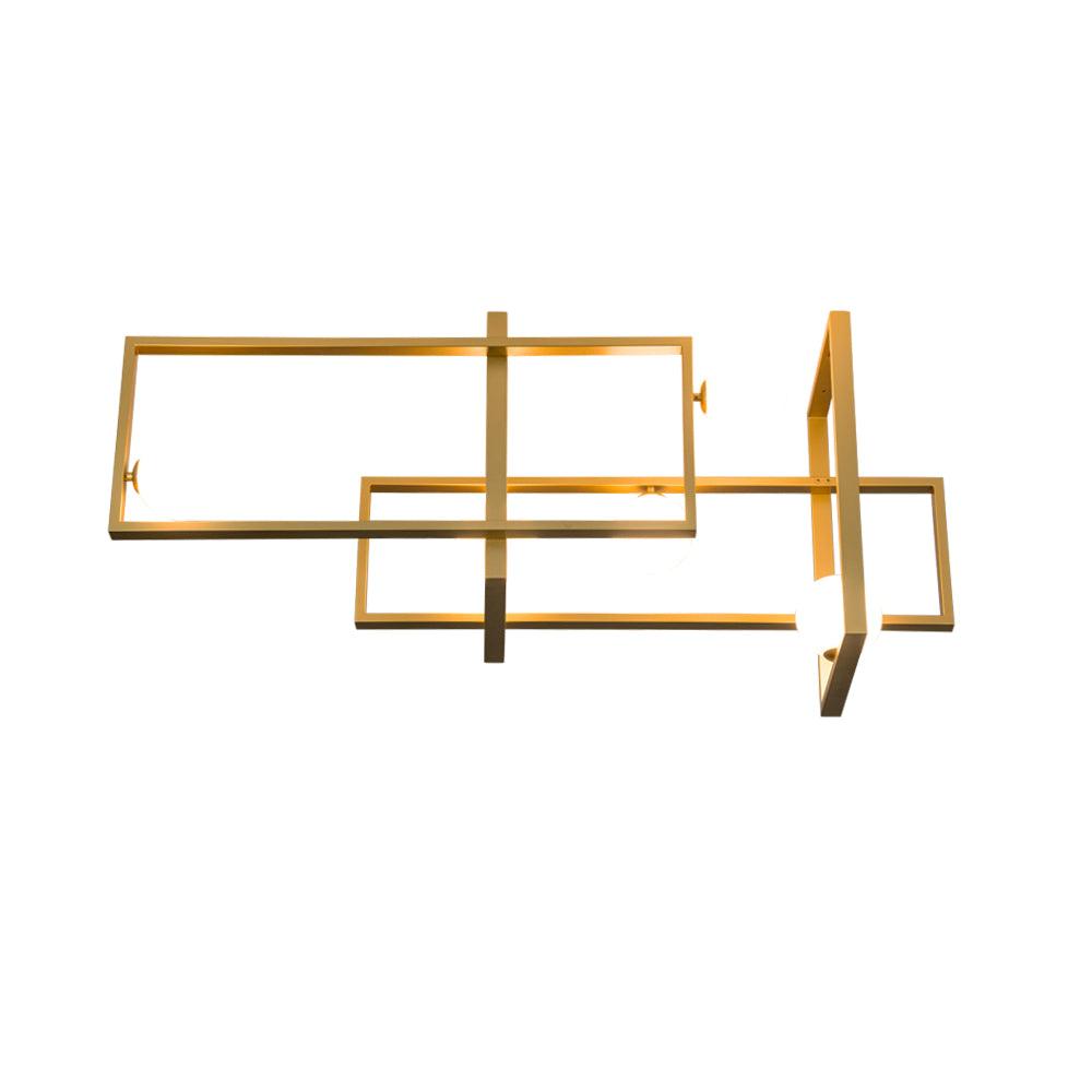 Veliiel Kronleuchter Mondrian aus Glas in Messing mit geometrischem Design