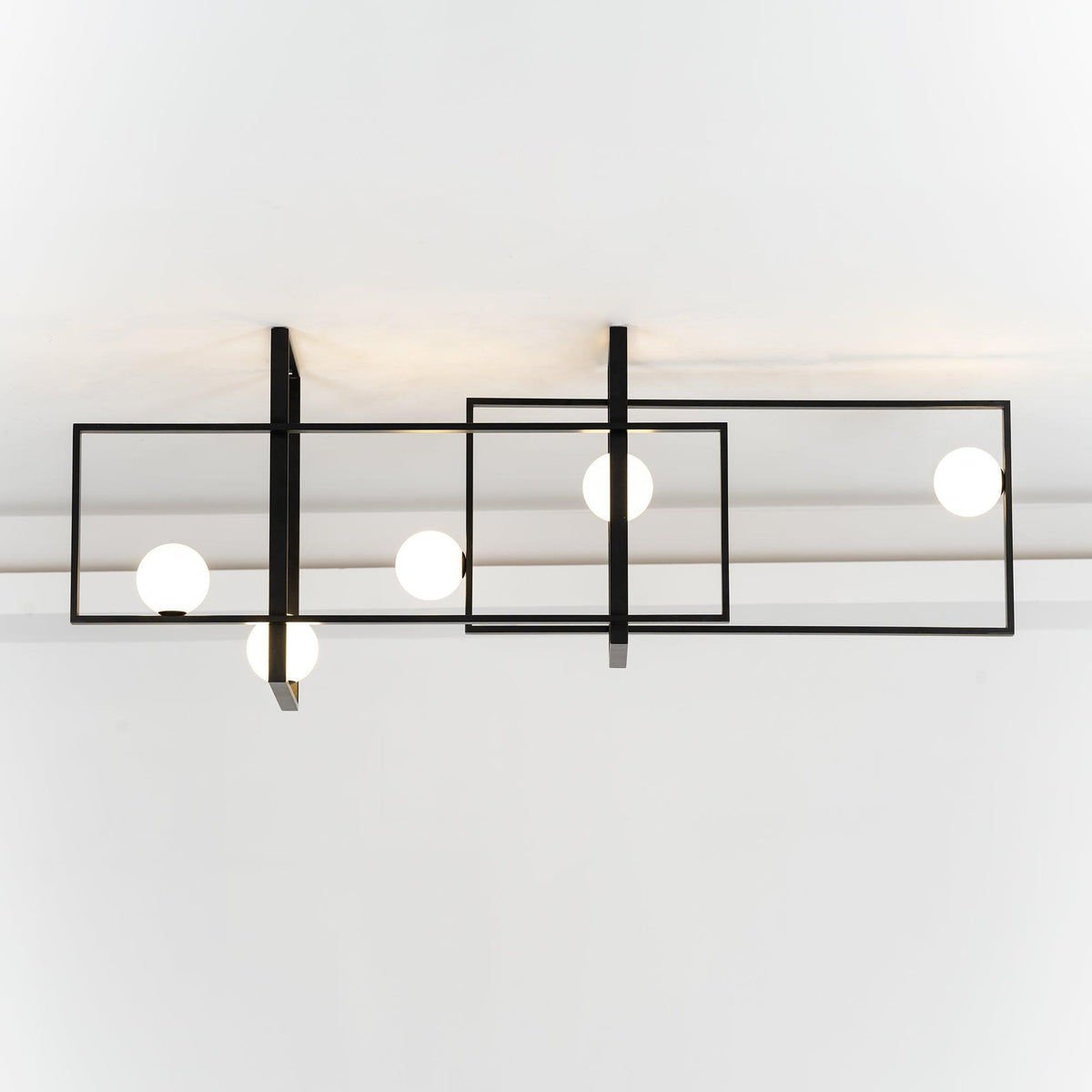 Veliiel Kronleuchter Mondrian aus Glas in Messing mit geometrischem Design