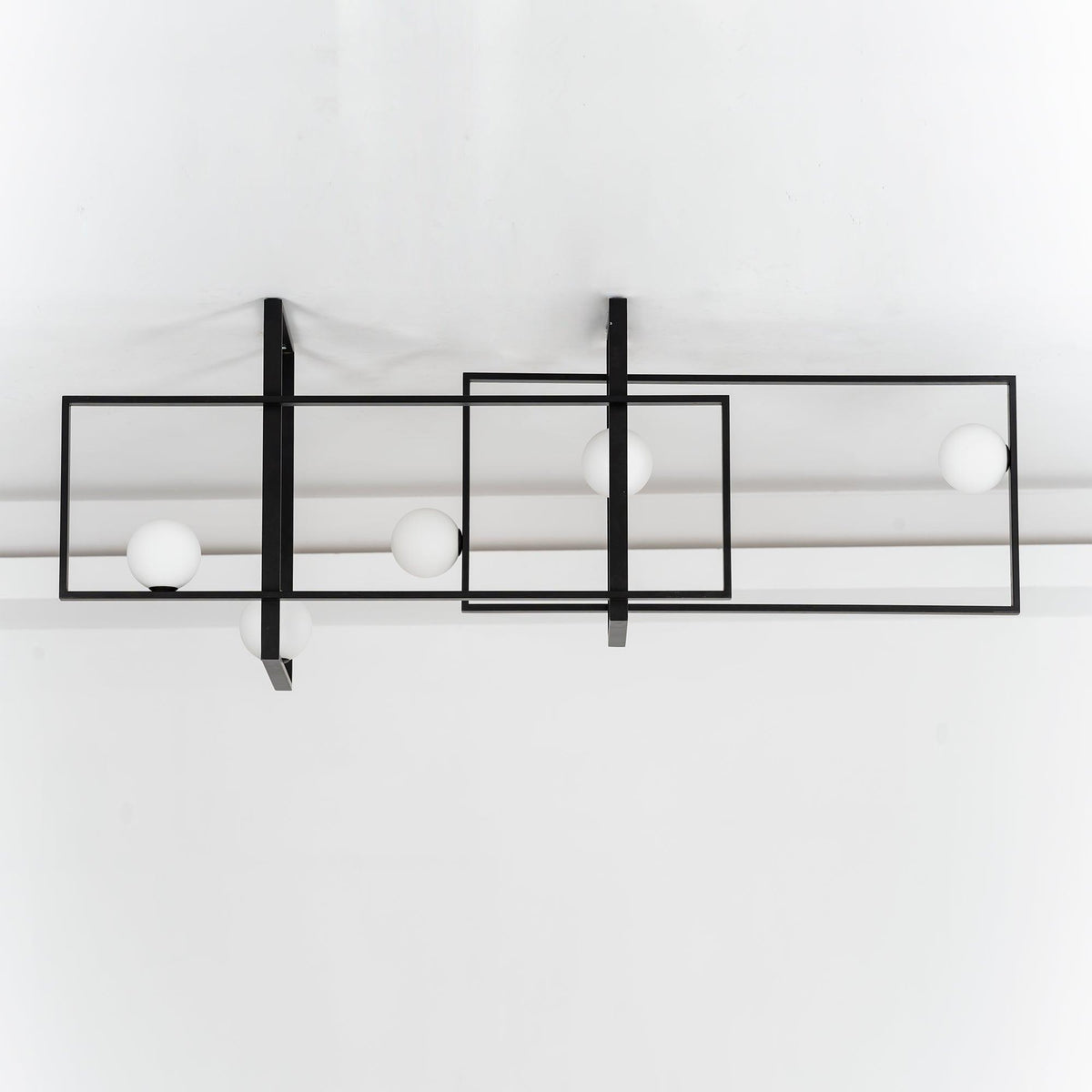 Veliiel Kronleuchter Mondrian aus Glas in Messing mit geometrischem Design