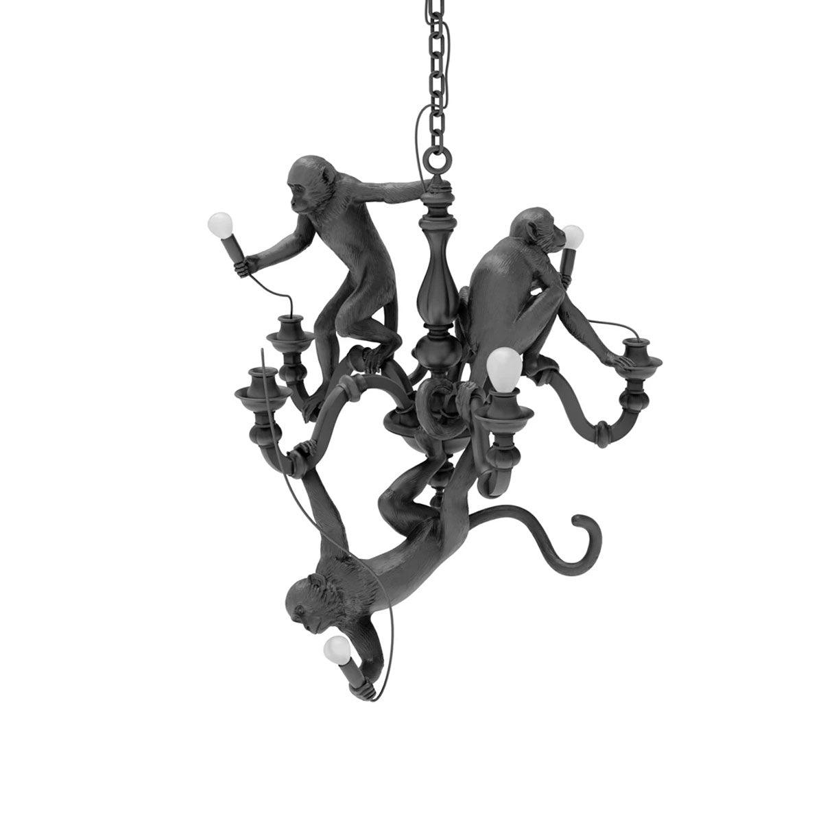 Tixor Kronleuchter Monkey Schwarz Spielend Skulptur