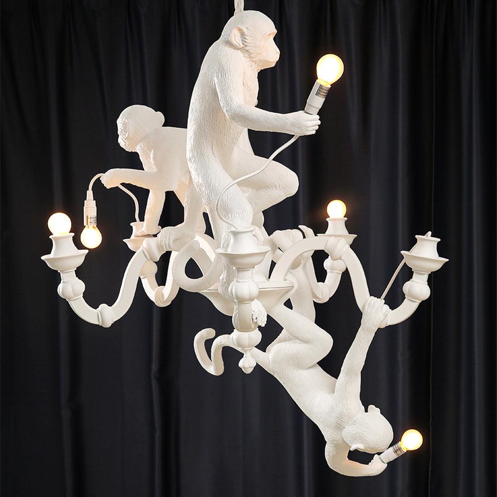 Tixor Kronleuchter Monkey Schwarz Spielend Skulptur