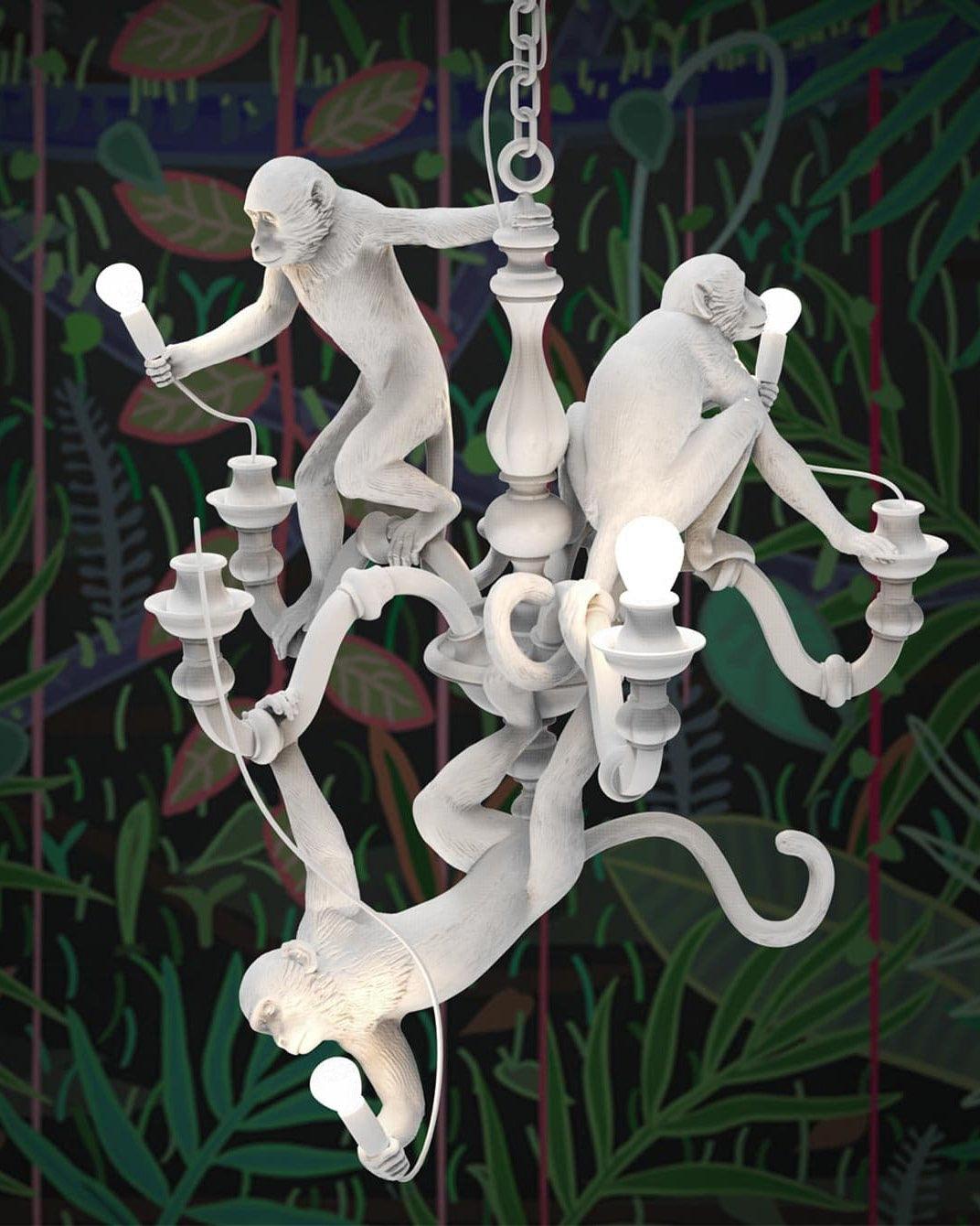Tixor Kronleuchter Monkey Schwarz Spielend Skulptur