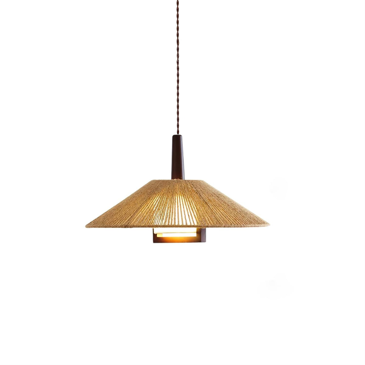 Fidoya Pendelleuchte aus geflochtenem Rattan in Kegelform
