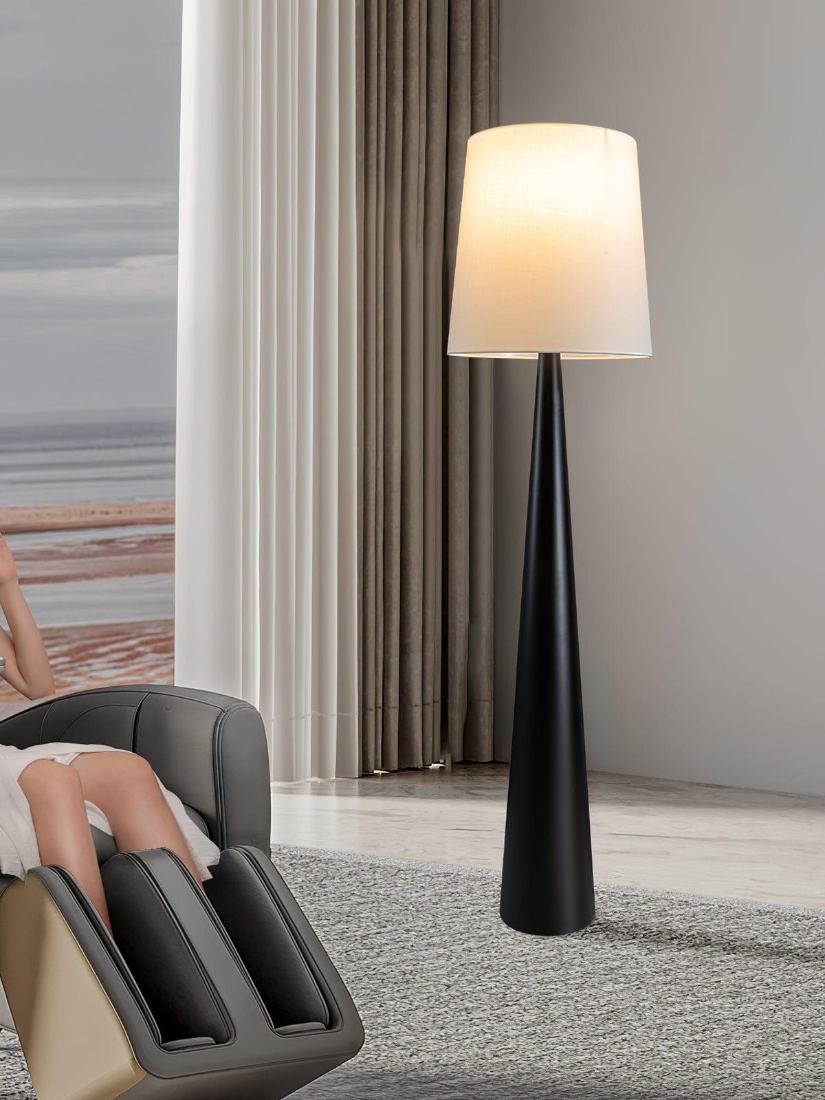 Linania Stehleuchte aus Stoff im minimalistischen Stil
