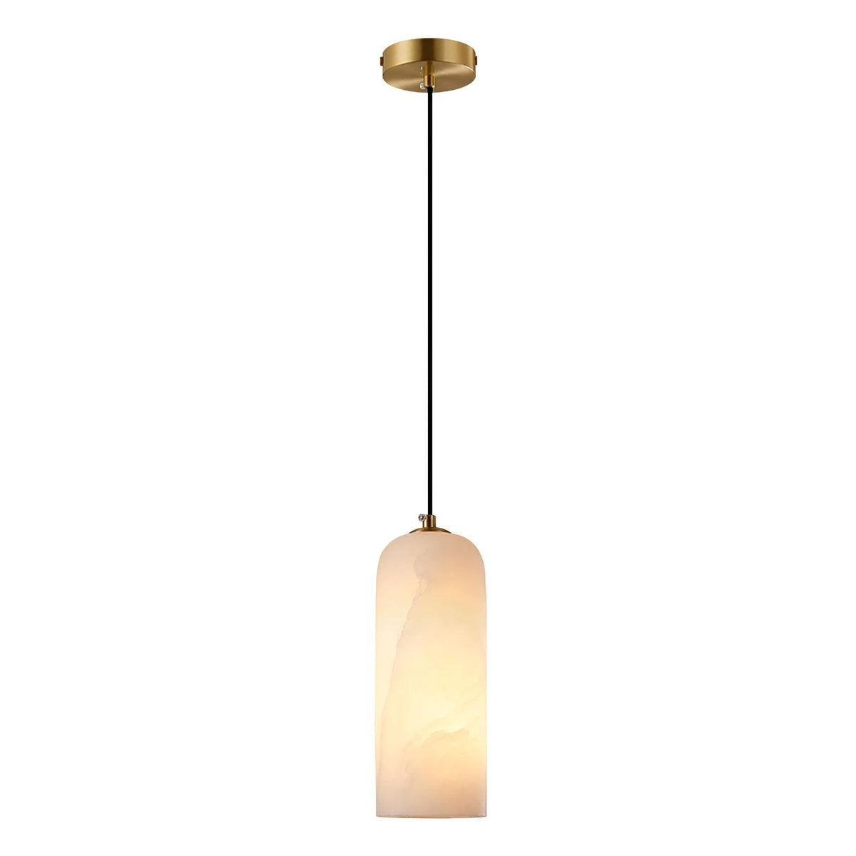 Nivenira zylindrische Pendelleuchte aus Alabaster