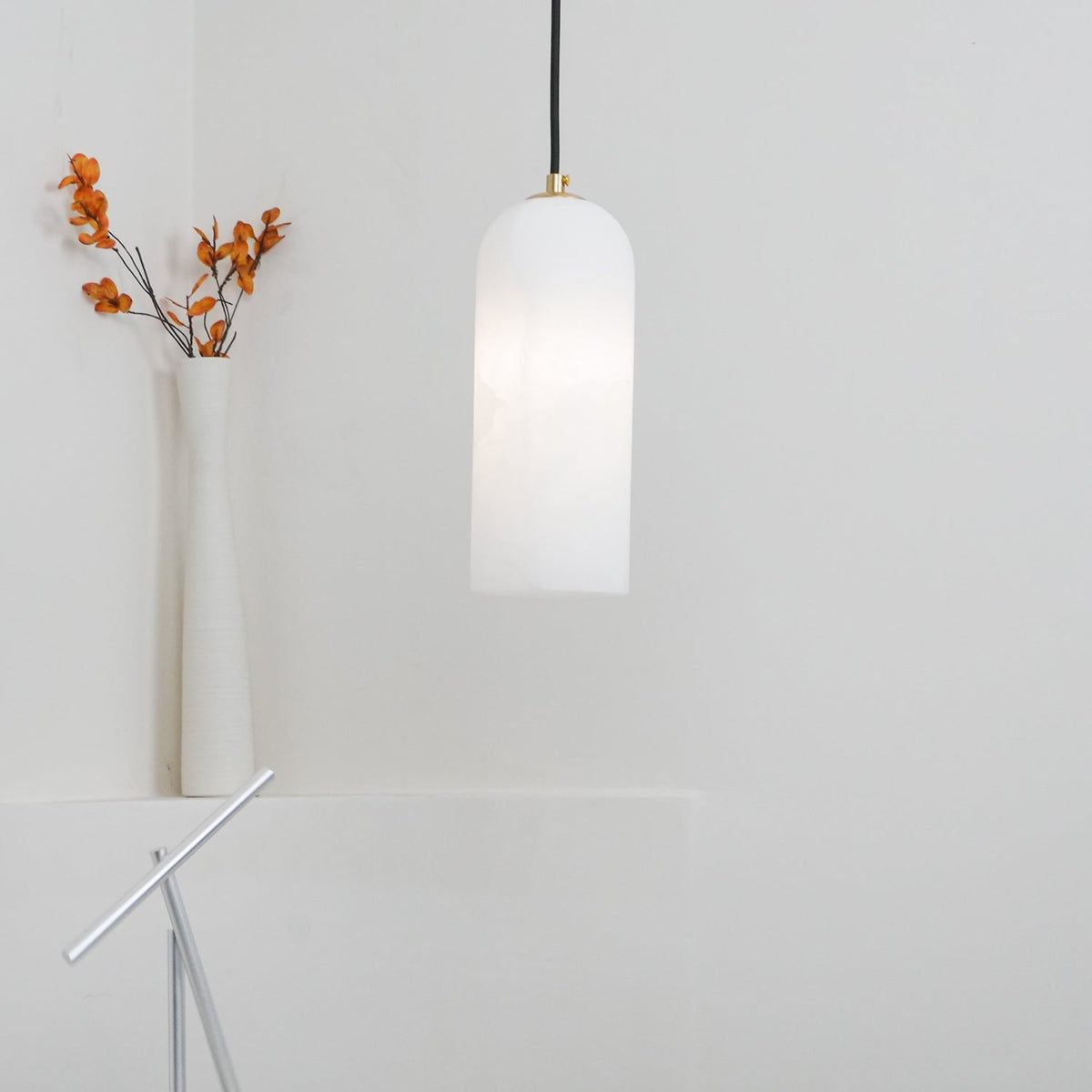 Nivenira zylindrische Pendelleuchte aus Alabaster