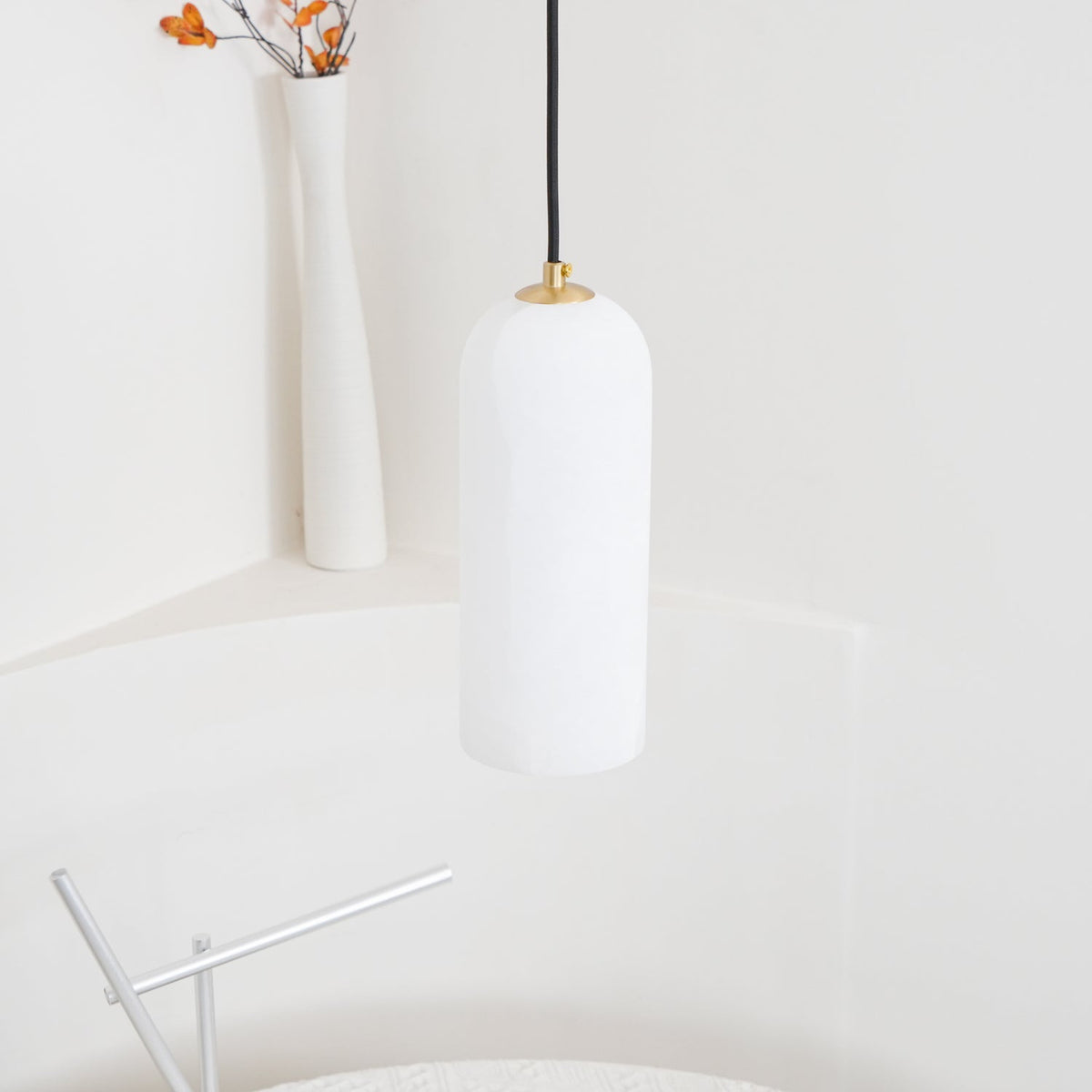 Nivenira zylindrische Pendelleuchte aus Alabaster